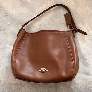 Coach handbag - light brown with gold metal